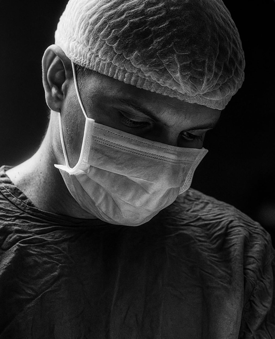 Dr. Avinash Kachare concentrating during an orthopedic operation